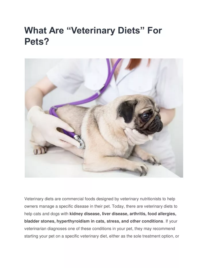 what are veterinary diets for pets