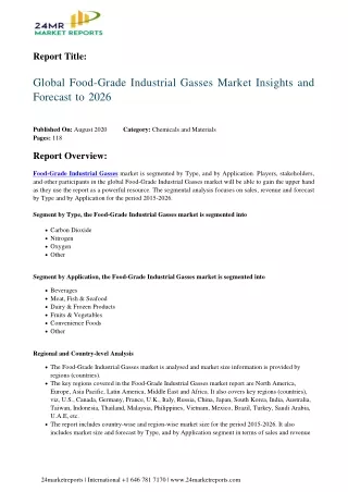 Food-Grade Industrial Gasses Market Insights and Forecast to 2026