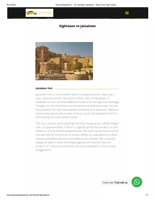 JK Taxiwala offers  Adventure Ride in Jaisalmer