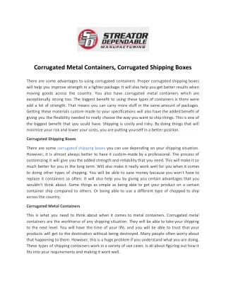 corrugated metal containers corrugated shipping