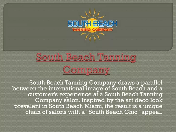 south beach tanning company