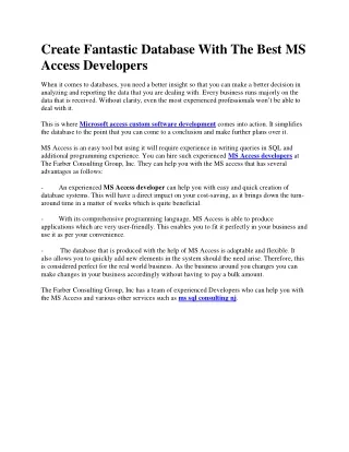create fantastic database with the best ms access
