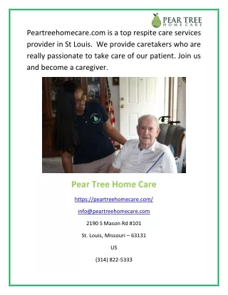 Respite Care Services in St Louis | peartreehomecare.com
