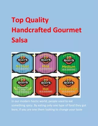 Top quality handcrafted gourmet salsa