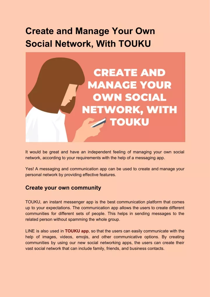 create and manage your own social network with