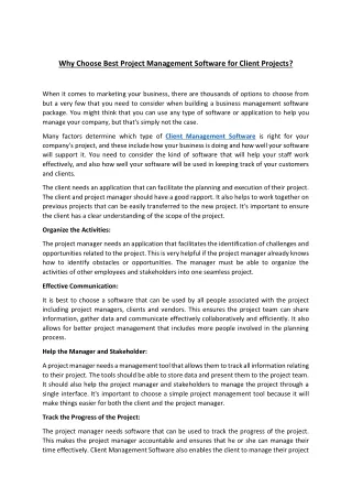 why choose best project management software