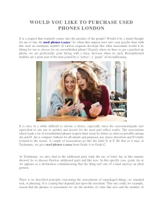 would you like to purchase used phones london
