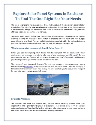 explore solar panel systems in brisbane to find