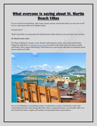What everyone is saying about St. Martin Beach Villas