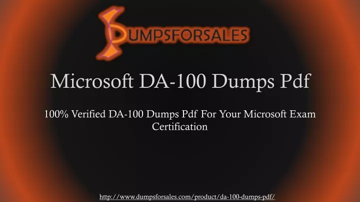 microsoft da 100 dumps pdf