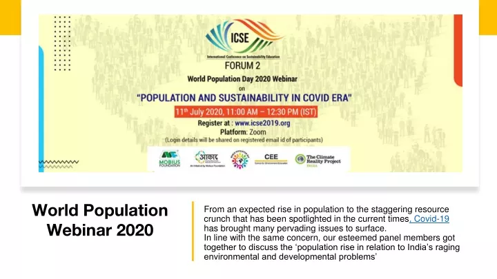 world population webinar 2020