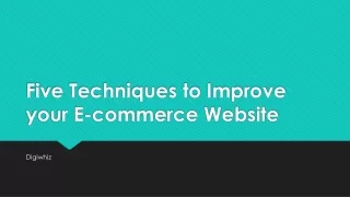 five techniques to improve your e commerce website