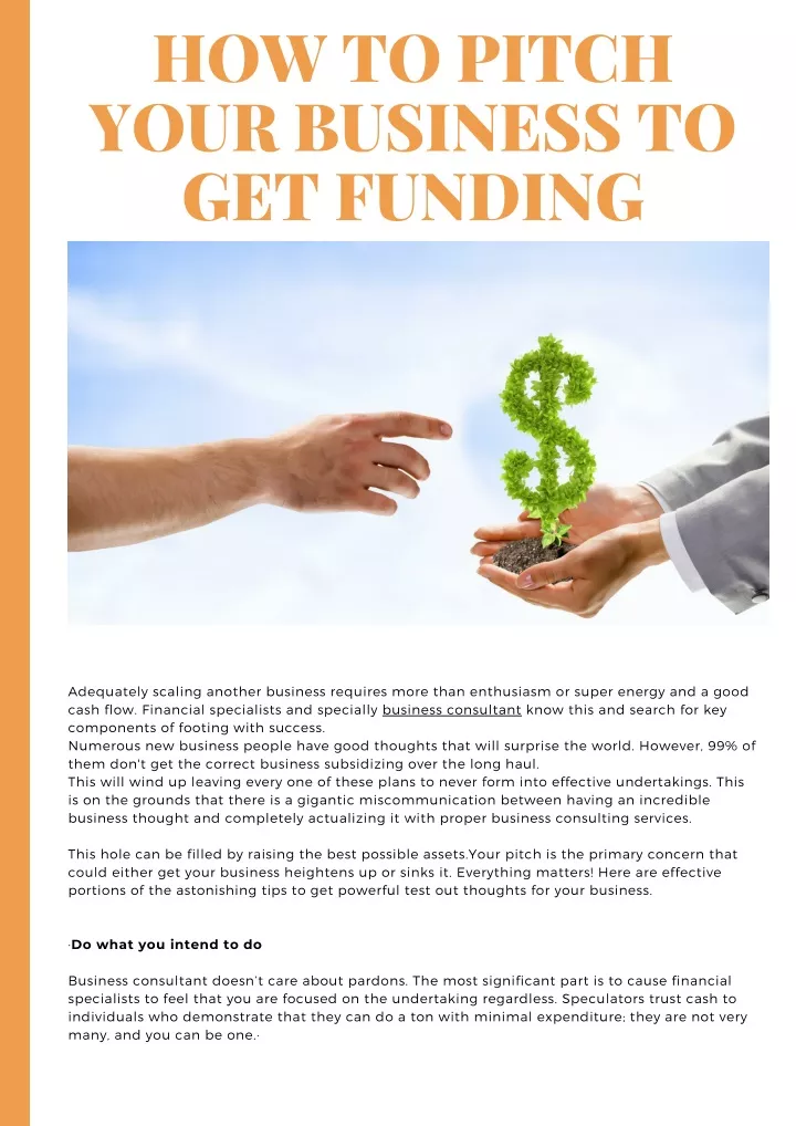 how to pitch your business to get funding