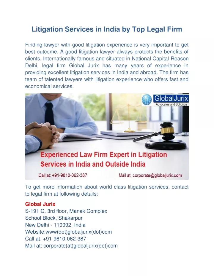 litigation services in india by top legal firm