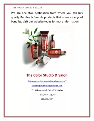 Bumble & Bumble Products | The Color Studio & Salon