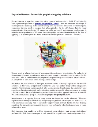 expanded interest for work in graphic designing