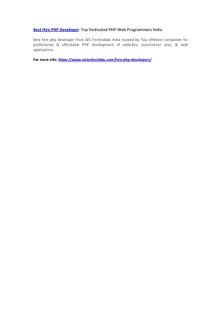 best hire php developer top dedicated