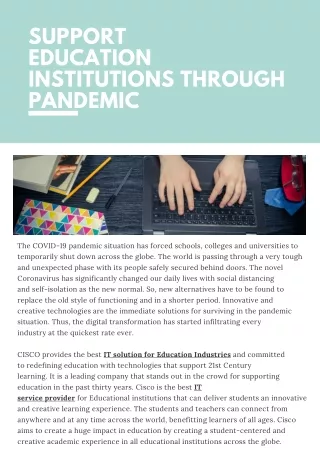 support education institutions through pandemic