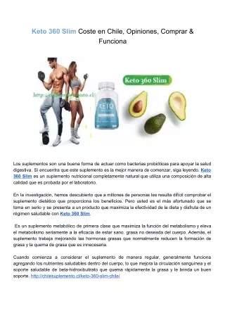 Keto 360 Slim Coste en Chile, Opiniones, Comprar & Funciona