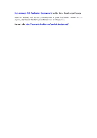 best angularjs web application development mobile
