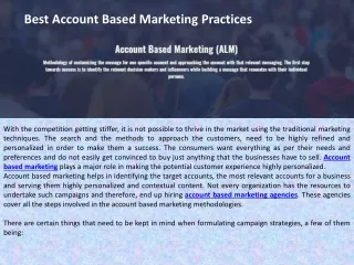 Best Account Based Marketing Practices