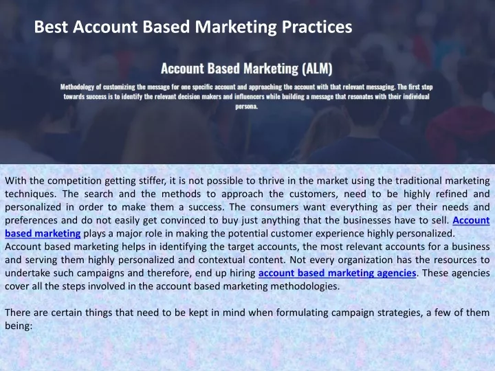 best account based marketing practices