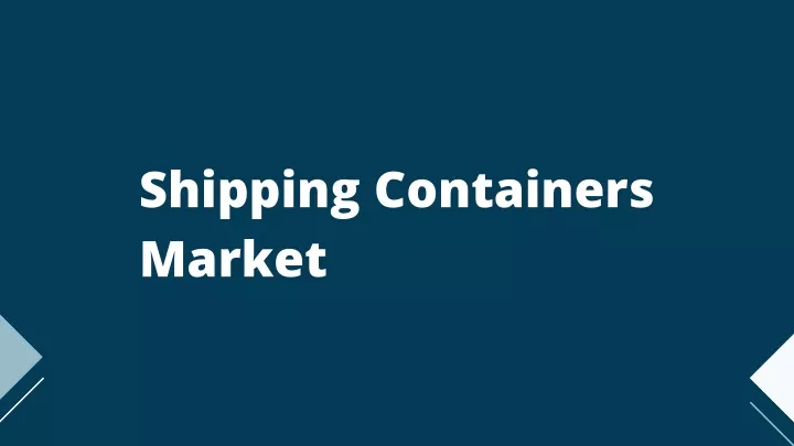 shipping containers market