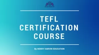 TEFL Course | Henry Harvin Education