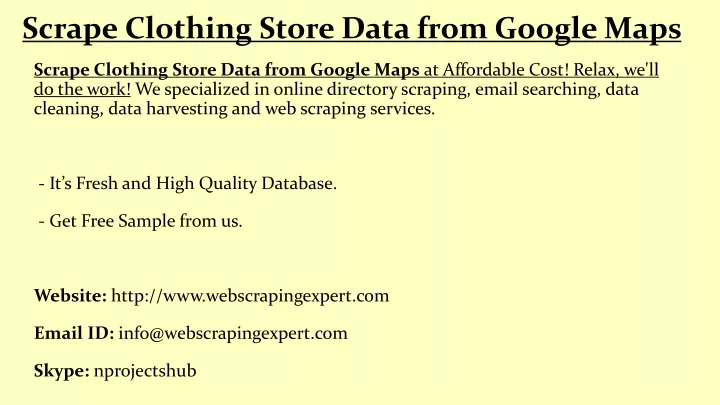 scrape clothing store data from google maps