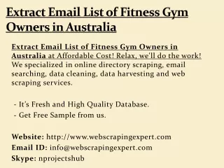 extract email list of fitness gym owners in australia