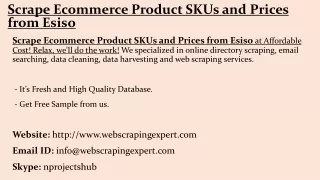 scrape ecommerce product skus and prices from esiso