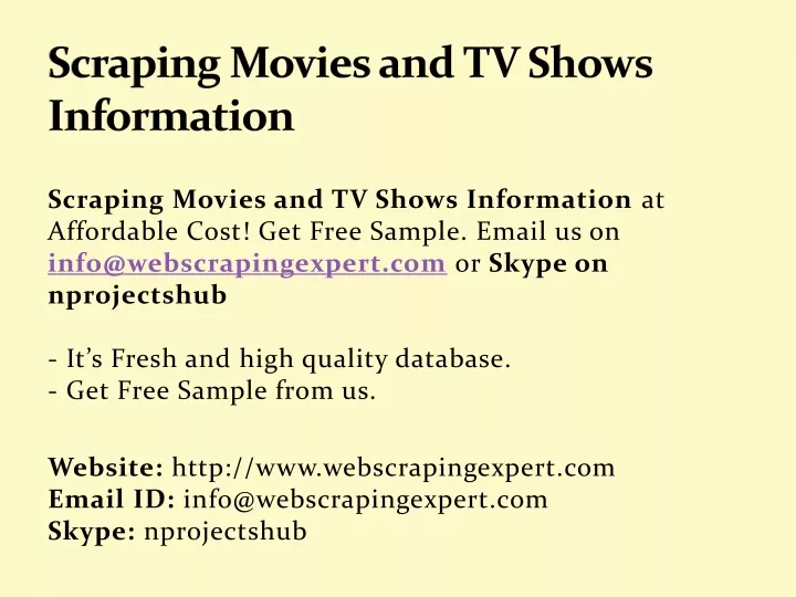 scraping movies and tv shows information