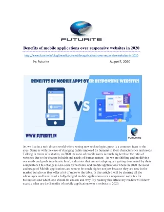 Benefits of mobile applications over responsive websites in 2020
