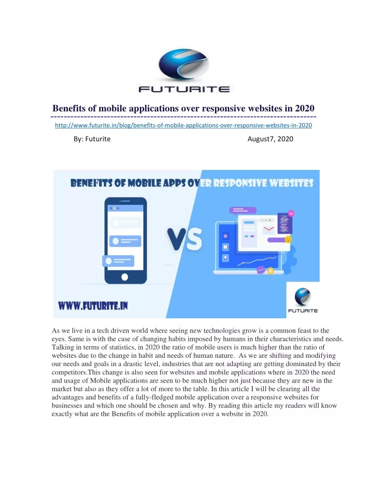 benefits of mobile applications over responsive
