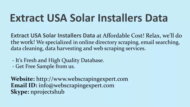 extract usa solar installers data