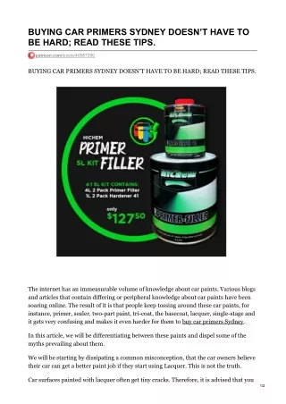 buying car primers sydney doesn t have to be hard