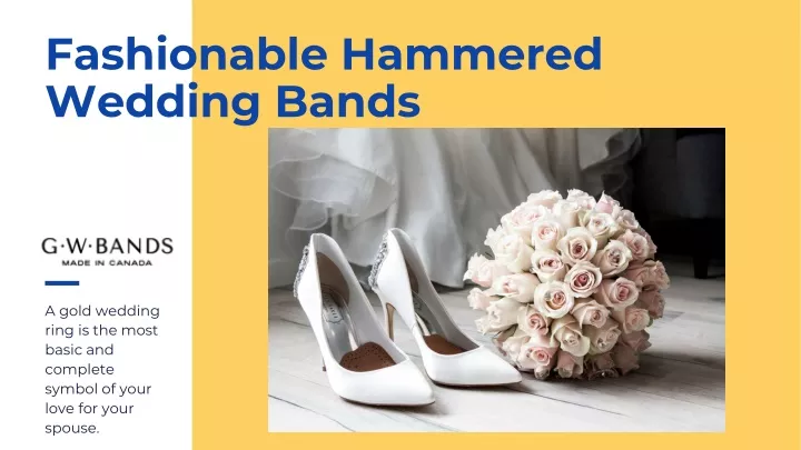 fashionable hammered wedding bands