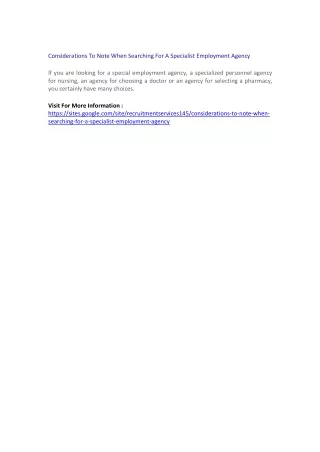 considerations to note when searching