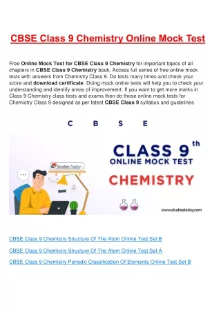 cbse class 9 chemistry online mock test