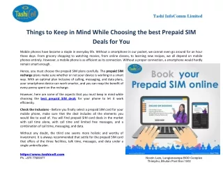 Things to Keep in Mind While Choosing the best Prepaid SIM Deals for You