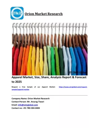 Apparel Market Size, Industry Trends, Share and Forecast 2019-2025
