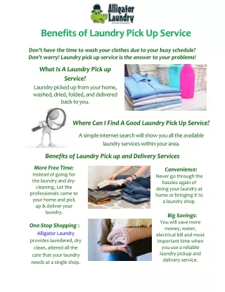Benefits of Laundry Pick Up and Delivery Services