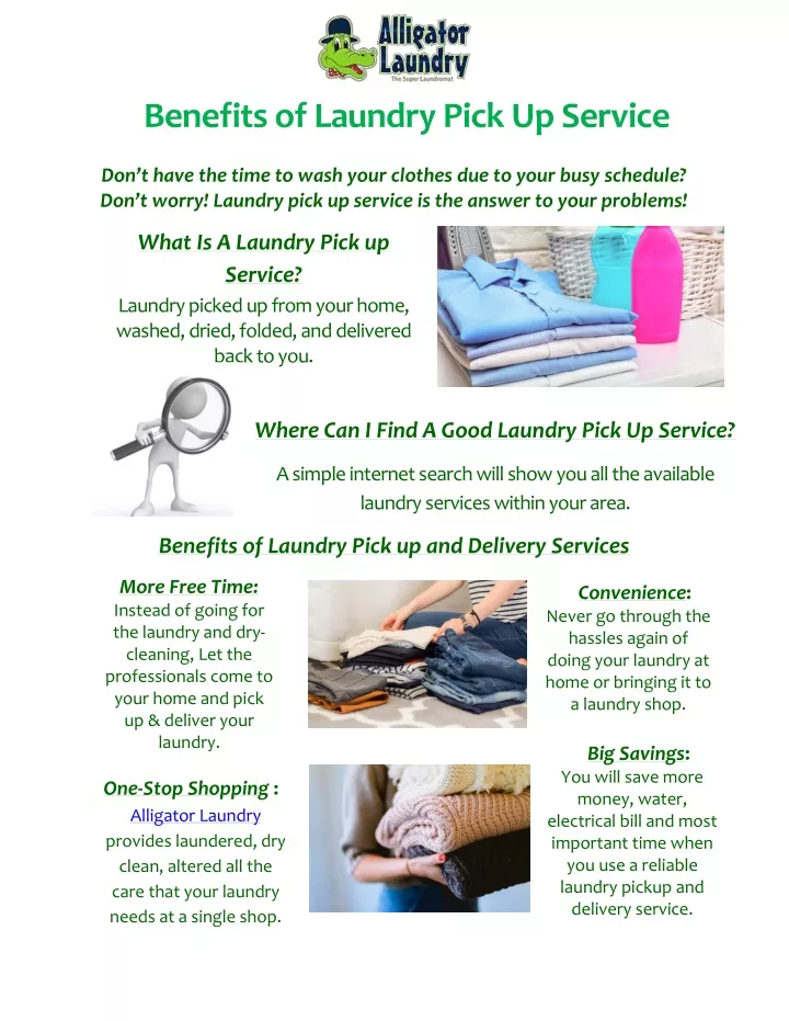 benefits of laundry pick up service