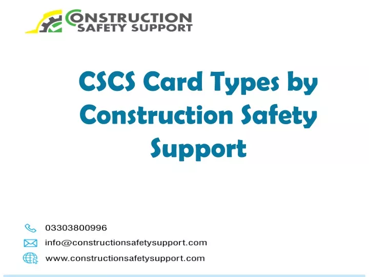 cscs card types by construction safety support