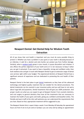Newport Dental: Get Dental Help for Wisdom Tooth Extraction