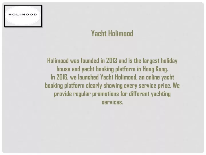 yacht holimood