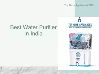 Best water purifier in India