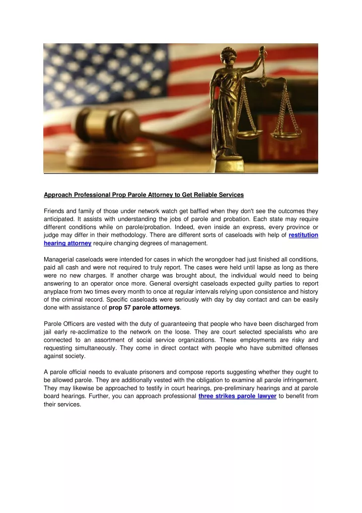 approach professional prop parole attorney