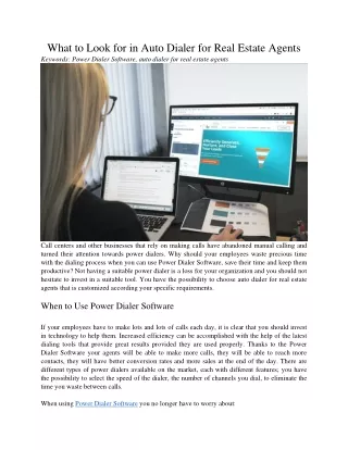what to look for in auto dialer for real estate