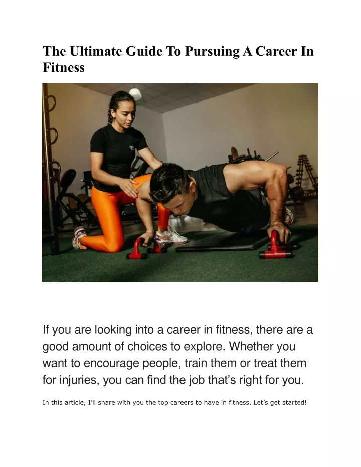 the ultimate guide to pursuing a career in fitness